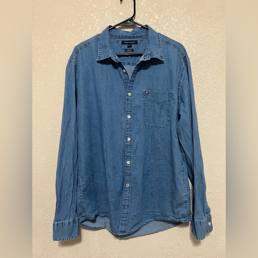 Tommy Hilfiger Light Blue Denim Button-Down Shirt